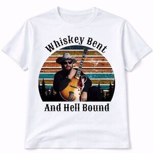 Whiskey Bent Hank Williams Jr Graphic T Shirt Trendy Boutique Style Tee Womens
